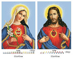 Заготовки для вишивки Пара ікон Відкриті серця (Барвиста Вишиванка ТО-085, ТО-086)