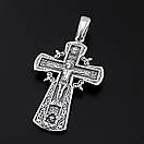 Срібний чоловічий хрест з молитвою. Освячений православний кулон зі срібла 925, фото 7