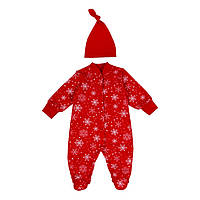 Комплект ясельний теплий GABBI KT-25-12 (комбінезон, шапка) Червоний на зріст 56 (14718)