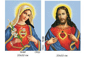 Заготовки для вишивки Пара ікон Відкриті серця (Барвиста Вишиванка ТО-087, ТО-088)