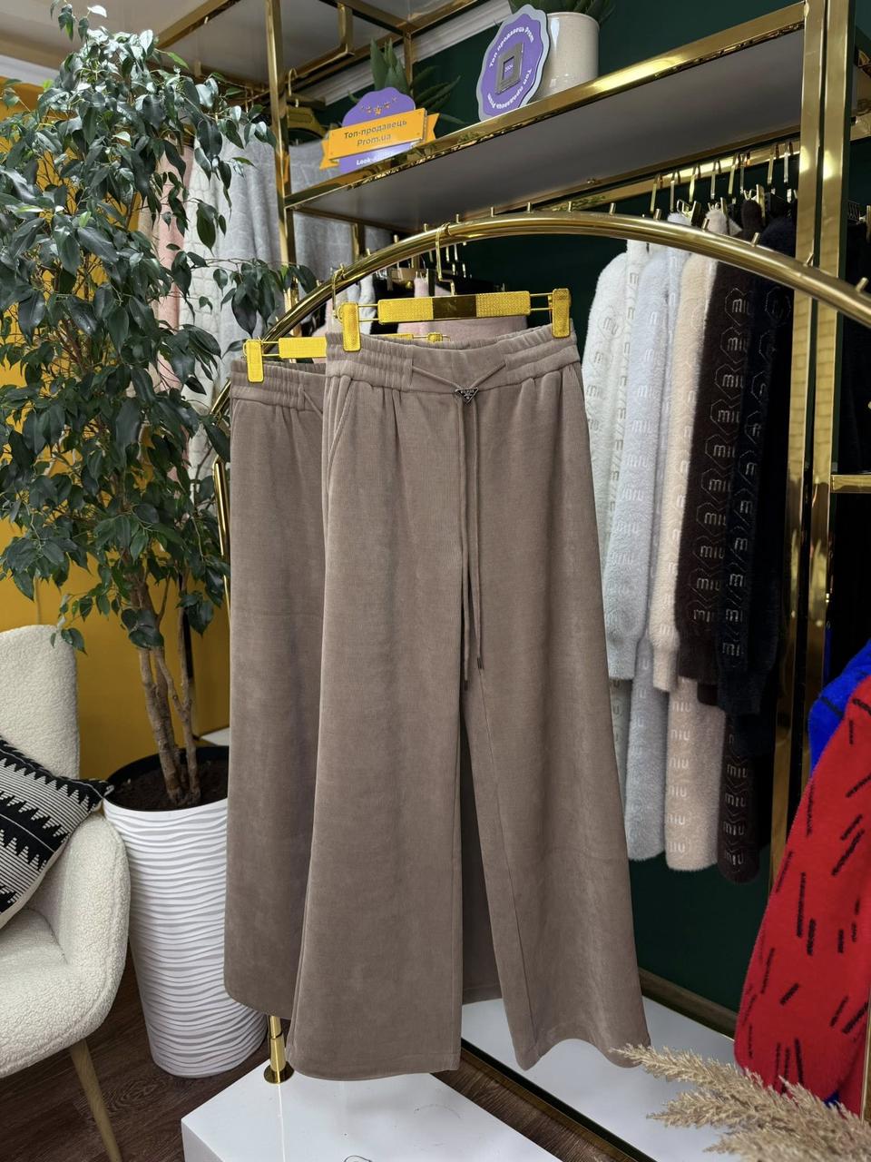 Шикарні жіночі штани, тканина "Вельвет на велюрі" 48, 50, 52, 54, 56, 58 розмір 48