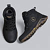 Підліткові зимові шкіряні черевики, кросівки чорні з натуральної шкіри на хутрі на зиму для хлопчика підлітка, розмір 36-39, фото 2