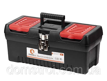 Ящик для інструментів з металевими замками INTERTOOL (BX-1016) 16"/396×216×164 мм, фото 1