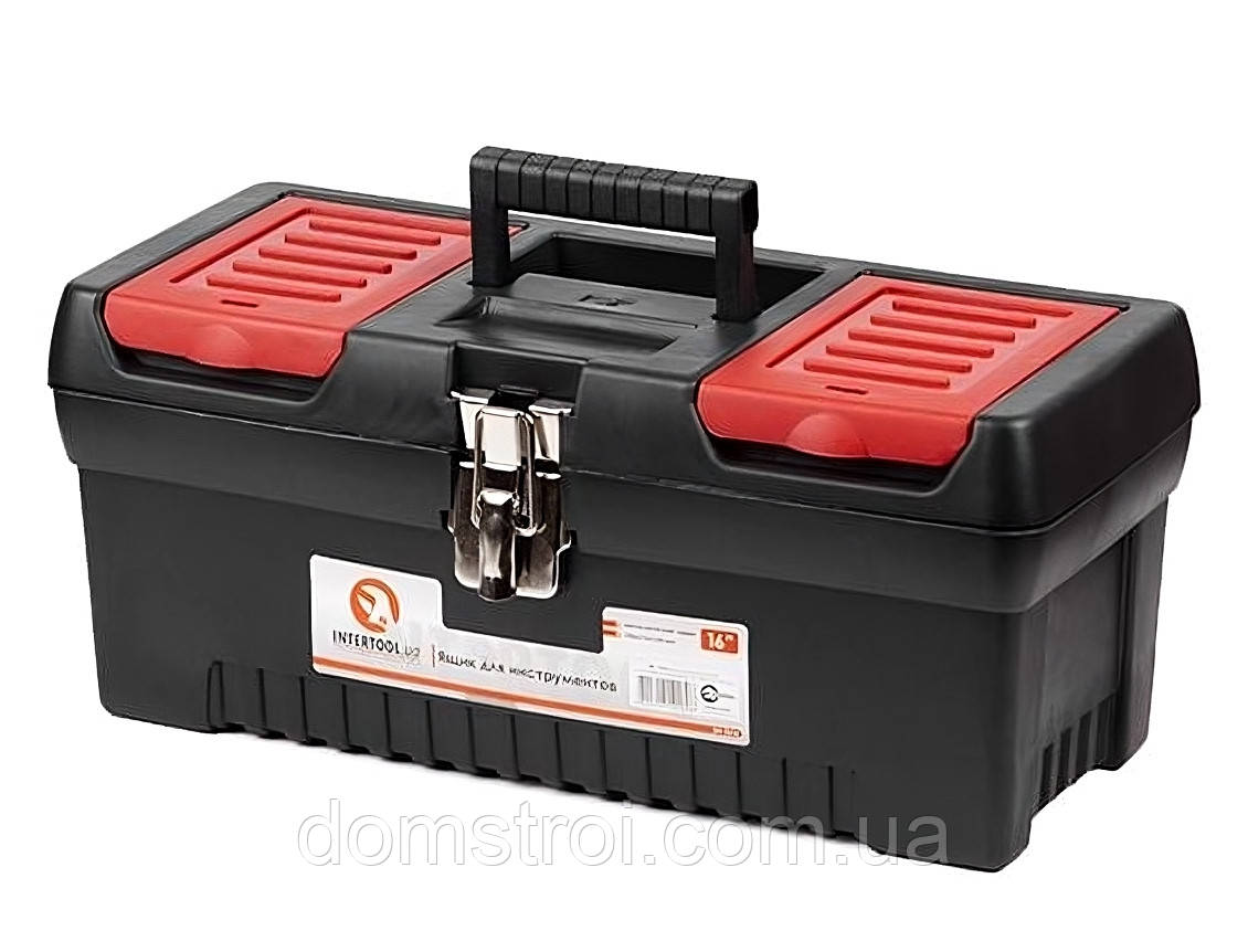 Ящик для інструментів з металевими замками INTERTOOL (BX-1016) 16"/396×216×164 мм