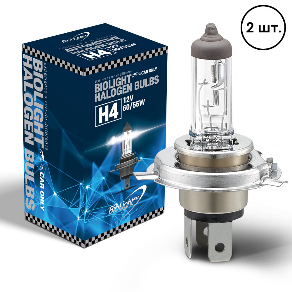 Галогенні лампи BioLight Fukurou H4 Hyper-Light Plus 150% 12V 60/55W, фото 1