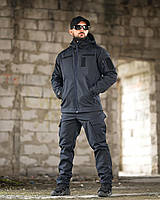 Демісезонний синій тактичний костюм ДСНС softshell, Водовідштовхувальний синій костюм МНС на флісі, eqy jdm zou