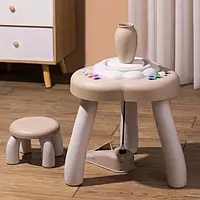 Дитячий гончарний набір 8821 гончарний круг столик, глина, фарби, пензлики та інструменти