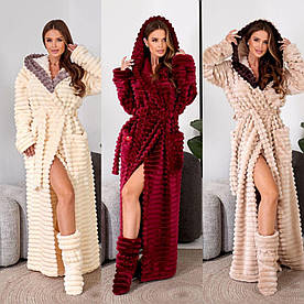 Жіночий халат із чоботями з пухнастої махри, оригінал, чудовий подарунок, найкраща якість