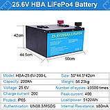 Акумуляторна батарея LiFePO4 25.6V (24V) 200AH в наявності, фото 4
