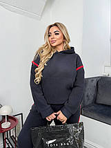 Флісовий спортивний костюм великого розміру, колір графіт Розміри: 50-52, 54-56, 58-60, 62-64, фото 3