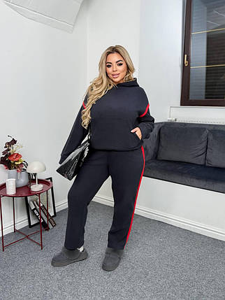 Флісовий спортивний костюм великого розміру, колір графіт Розміри: 50-52, 54-56, 58-60, 62-64, фото 1