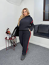 Флісовий спортивний костюм великого розміру, колір графіт Розміри: 50-52, 54-56, 58-60, 62-64, фото 5