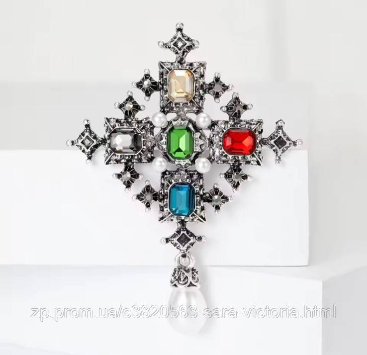 Брошка хрест у стилі бароко, фото 1