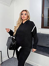 Флісовий спортивний костюм великого розміру, колір чорний Розміри: 50-52, 54-56, 58-60, 62-64, фото 4