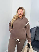 Флісовий спортивний костюм великого розміру, колір мокко Розміри: 50-52, 54-56, 58-60, 62-64, фото 2