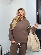 Флісовий спортивний костюм великого розміру, колір мокко Розміри: 50-52, 54-56, 58-60, 62-64, фото 3