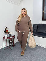 Флісовий спортивний костюм великого розміру, колір мокко Розміри: 50-52, 54-56, 58-60, 62-64, фото 5