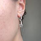 Срібні сережки-бантики з фіанітами Міранда - 925 проби, фото 4