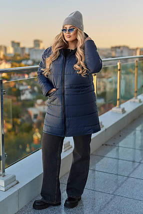 Зимова жіноча куртка великого розміру батал Розміри: 50-52, 54-56, 58-60, 62-64, фото 2