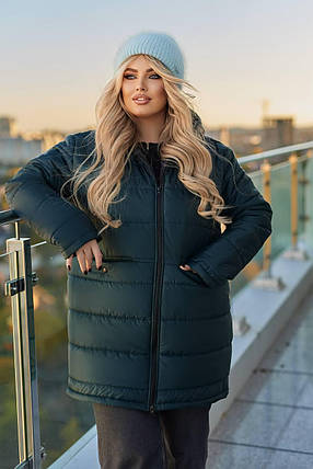 Зимова жіноча куртка великого розміру батал Розміри: 50-52, 54-56, 58-60, 62-64, фото 1