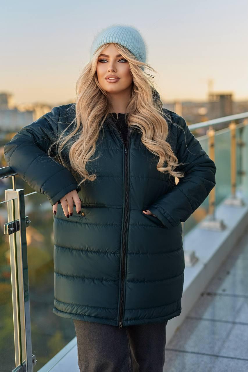 Зимова жіноча куртка великого розміру батал Розміри: 50-52, 54-56, 58-60, 62-64