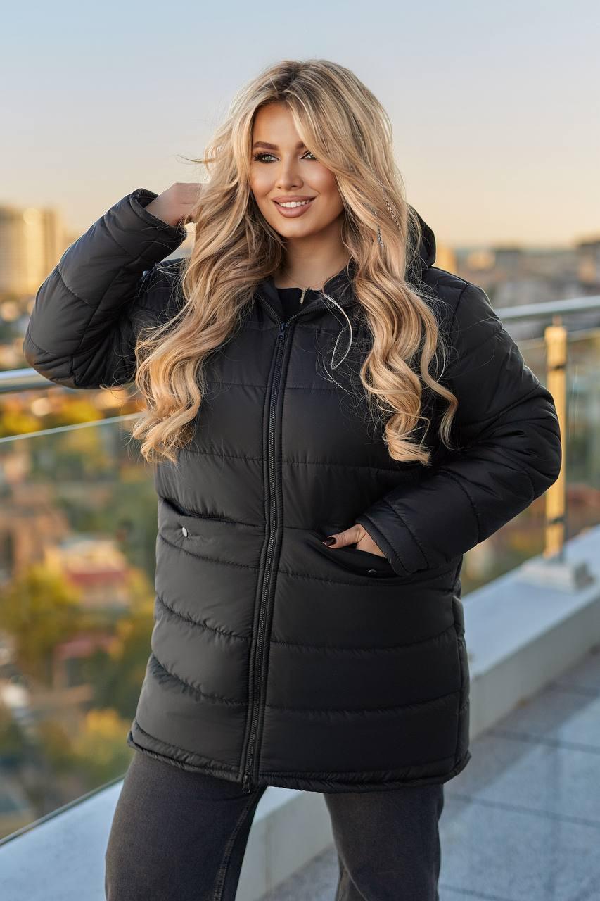Зимова жіноча куртка великого розміру батал Розміри: 50-52, 54-56, 58-60, 62-64