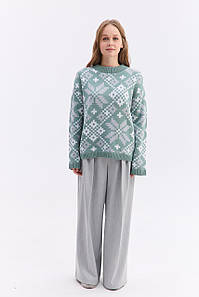 Джемпер "Софійка" (м'ята, сірий,білий)