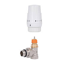 Комплект термостатичний радіаторний кутовий Thermo Alliance Forte 1/2" з термоголовкою, переднастроювання, антипротечка TAF300G15, фото 3
