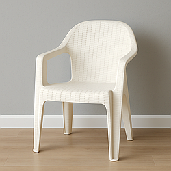 Вуличний пластиковий стілець Міла білий - поліпропілен міцний, штабельований продаж від 2 шт