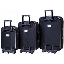 Набір валіз на колесах Bonro Style 3 шт (S+M+L) синій дорожні тканинні з кодовим замком і висувною ручкою, фото 2