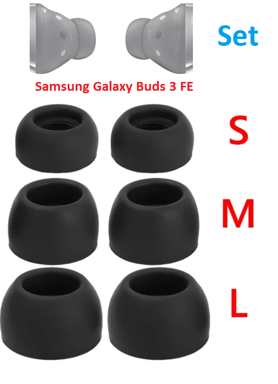 Силіконові амбушури Samsung Galaxy Buds 3 FE SM-R420 Комплект Чорні, фото 1