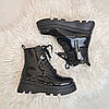 Черевики чорні жіночі лакові на шнурівці, фото 3