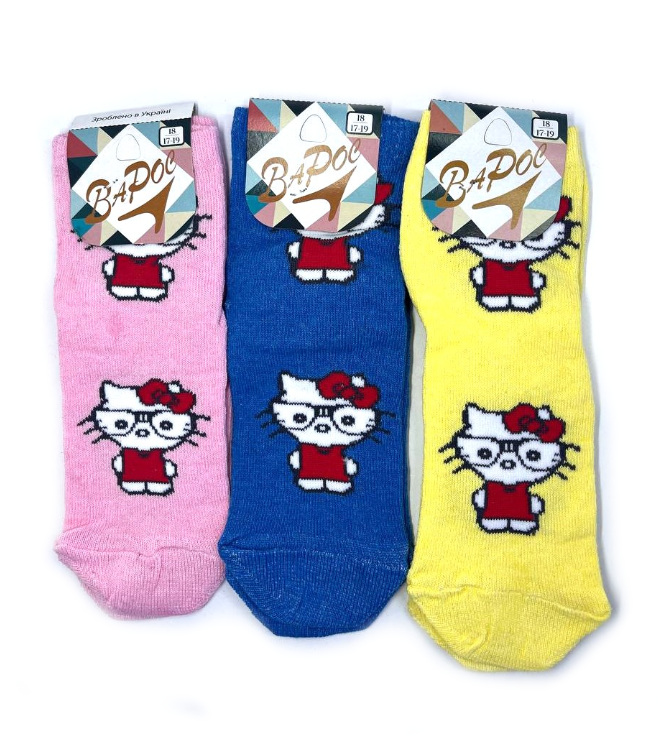 Шкарпетки дитячі стрейч "Hello Kitty" 14 р. (12 пар!) (Демісезонні) Варос, фото 1
