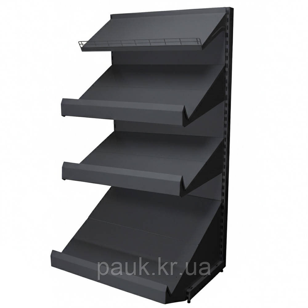 Стелаж для овочів та фруктів 1900х950 мм ТИП 8, приставний стелаж для ящиків, торговий стелаж металевий, стелаж в овочевий магазин, фото 1