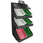 Стелаж для овочів та фруктів 1900х950 мм ТИП 8, приставний стелаж для ящиків, торговий стелаж металевий, стелаж в овочевий магазин, фото 4