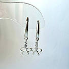 Срібні сережки-бантики з фіанітами Міранда - 925 проби, фото 3