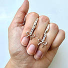 Срібні сережки-бантики з фіанітами Міранда - 925 проби, фото 2