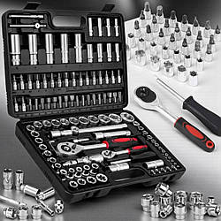 Професійний набір інструментів на 108 із двома тріскачками у зручному пластиковому кейсі