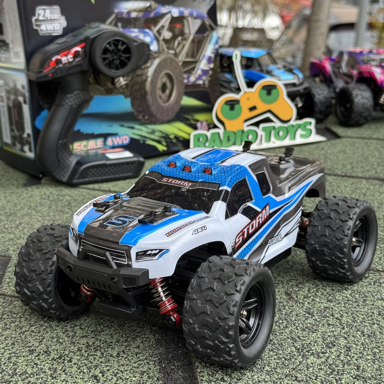 Монстр-трак на радіокеруванні "Wind Storm" синій | Машинка на пульті | Швидкий джип на радіоуправлінні, фото 1