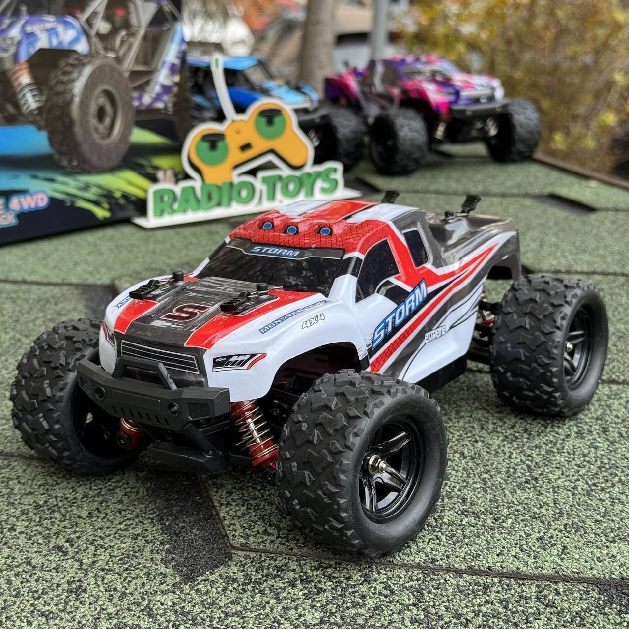 Монстр-трак на радіокеруванні "Fire Storm" червоний | Машинка на пульті | Швидкий джип на радіоуправлінні, фото 1