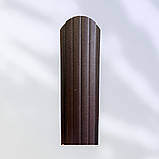 Євроштахети 105 мм матовий коричневий 8019 2-х сторонній (металеві штахети для паркану ), фото 2