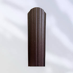 Євроштахети 105 мм мат коричневий 8017 (металеві штахети для паркану)