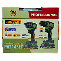 Набір акумуляторного шуруповерта та гвинтоверта Procraft PA214SET 20В, 2 акумулятори 2 А·год, кейс, фото 8