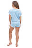 Піжама жіноча футболка та шорти блакитна Martelle Lingerie 313, фото 2