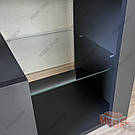 Тумба під телевізор з підсвічуванням ТБ тумба 2 м завширшки з 5 відкритими та 2 закритими полицями з ламінованого ДСП, фото 8