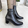 Жіночі черевики на невисоких підборах, натуральна шкіра, фото 5