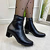 Жіночі черевики на невисоких підборах, натуральна шкіра, фото 2