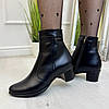 Жіночі черевики на невисоких підборах, натуральна шкіра, фото 3
