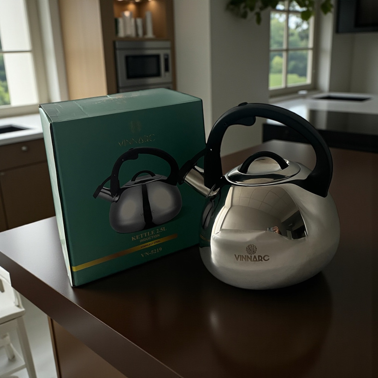 Чайник зі свистком 2.5л Vinnarc 5219VN, фото 1