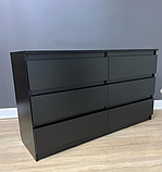 Комод «Kvatro 130” 6 шухляд Чорний, фото 3